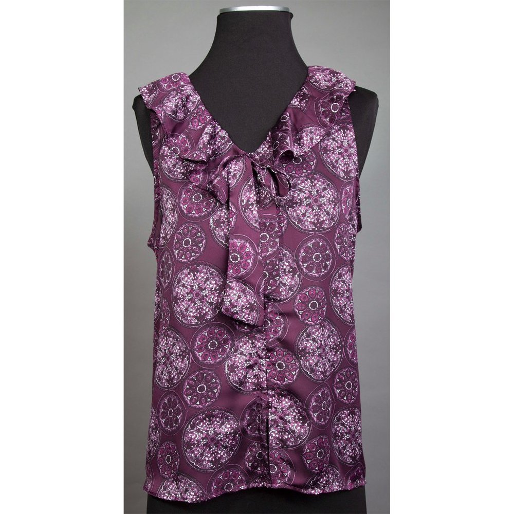 Purple Pattern sleeveless blouse